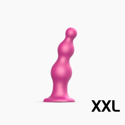 Насадка для страпона Strap-On-Me Dildo Plug Beads Framboise Metallic XXL Насадка для страпона Strap-On-Me Dildo Plug Beads Framboise Metallic XXL