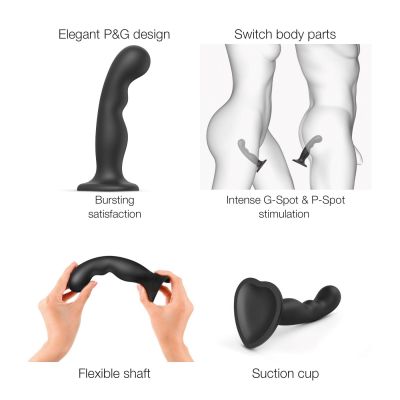 Насадка для страпона Strap-On-Me Dildo Plug P&G Black S Насадка для страпона Strap-On-Me Dildo Plug P&G Black S