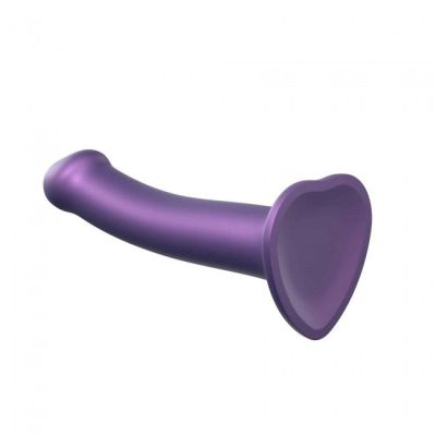 Насадка для страпону Strap-On-Me Mono Density Dildo Violet M, діам. 3,3 см, одношаровий силікон, гнучкий