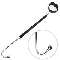 Анальний гак 2 з нашийником із натуральної шкіри Art of Sex — Anal hook, чорний