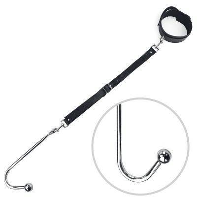 Анальний гак 2 з нашийником із натуральної шкіри Art of Sex — Anal hook, чорний Анальний гак 2 з нашийником із натуральної шкіри Art of Sex — Anal hook, чорний