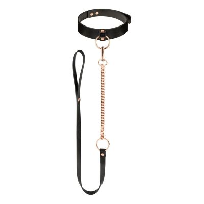 Нашийник з повідцем Rosy Gold - Collar with Leash - Black Нашийник з повідцем Rosy Gold - Collar with Leash - Black