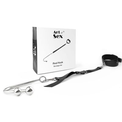 Анальний гак 3 з нашийником із натуральної шкіри Art of Sex — Anal hook, чорний Анальний гак 3 з нашийником із натуральної шкіри Art of Sex — Anal hook, чорний
