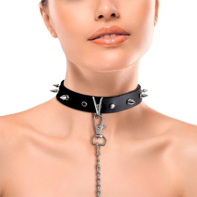 Нашийник із шипами та повідцем Art of Sex — Collar Spikes and Leash Нашийник із шипами та повідцем Art of Sex — Collar Spikes and Leash