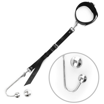 Анальний гак 4 з нашийником із натуральної шкіри Art of Sex — Anal hook, чорний Анальний гак 4 з нашийником із натуральної шкіри Art of Sex — Anal hook, чорний