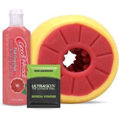 Набір для мінету Doc Johnson GoodHead Grapefruit Blowjob Set - Yellow Набір для мінету Doc Johnson GoodHead Grapefruit Blowjob Set - Yellow