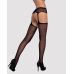 Сітчасті панчохи-стокінги з квітковим малюнком Obsessive Garter stockings S207 S/M/L, чорні, імітація гартерів, з доступом Сітчасті панчохи-стокінги з квітковим малюнком Obsessive Garter stockings S207 S/M/L, чорні, імітація гартерів, з доступом