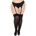 Панчохи Leg Avenue Lace top opaque thigh highs Black 1X/2X
