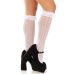 Шкарпетки ажурні з рюшами Leg Avenue Sweetheart Ruffle Cuff Knee Highs White, високі