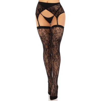Панчохи Leg Avenue Leg Avenue Lace thigh highs & garterbelt Black One Size Панчохи Leg Avenue Leg Avenue Lace thigh highs & garterbelt Black One Size