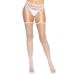 Leg Avenue Net stockings with garter belt White O/S