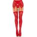 Панчохи Leg Avenue Leg Avenue Lace thigh highs & garterbelt Red One Size Панчохи Leg Avenue Leg Avenue Lace thigh highs & garterbelt Red One Size