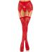 Панчохи Leg Avenue Leg Avenue Lace thigh highs & garterbelt Red One Size Панчохи Leg Avenue Leg Avenue Lace thigh highs & garterbelt Red One Size