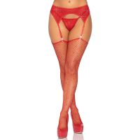Пояс для панчіх зі стразами Leg Avenue Rhinestone Garterbelt Red One Size 