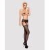 Сітчасті панчохи-стокінги з мереживним поясом Obsessive Garter stockings S307 XL/XXL, чорні, імітація гартерів, з доступом Сітчасті панчохи-стокінги з мереживним поясом Obsessive Garter stockings S307 XL/XXL, чорні, імітація гартерів, з доступом
