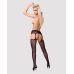 Сітчасті панчохи-стокінги з мереживним поясом Obsessive Garter stockings S307 XL/XXL, чорні, імітація гартерів, з доступом Сітчасті панчохи-стокінги з мереживним поясом Obsessive Garter stockings S307 XL/XXL, чорні, імітація гартерів, з доступом