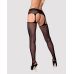 Сітчасті панчохи-стокінги з мереживним поясом Obsessive Garter stockings S307 XL/XXL, чорні, імітація гартерів, з доступом Сітчасті панчохи-стокінги з мереживним поясом Obsessive Garter stockings S307 XL/XXL, чорні, імітація гартерів, з доступом