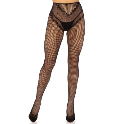 Панчохи Leg Avenue Crotchless Net Tights with Heart Backseam Black One Size Панчохи Leg Avenue Crotchless Net Tights with Heart Backseam Black One Size