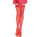 Leg Avenue Fishnet Thigh Highs With Bow OS Red