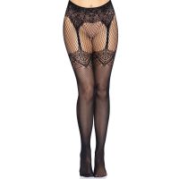 Колготки Leg Avenue Fishnet Tights with Back Seam One Size Black, задній шов, мереживо, сітка 