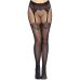 Колготки Leg Avenue Fishnet Tights with Back Seam One Size Black, задній шов, мереживо, сітка
