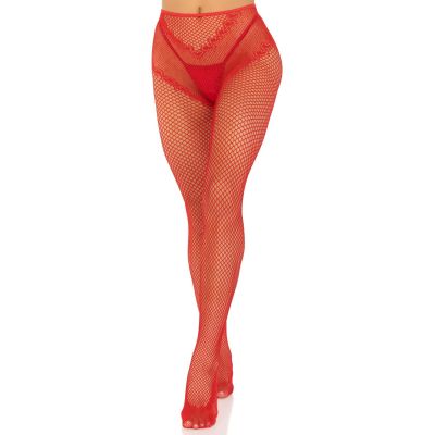 Панчохи Leg Avenue Crotchless Net Tights with Heart Backseam Red One Size Панчохи Leg Avenue Crotchless Net Tights with Heart Backseam Red One Size
