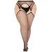 Панчохи Leg Avenue Stokings with O-ring Attached Garter Belt Black 1X/2X