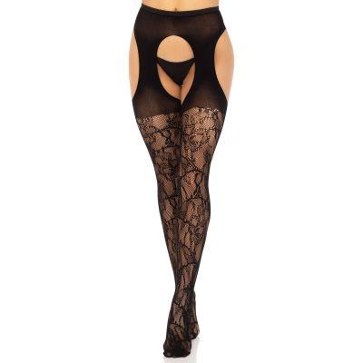 Панчохи Leg Avenue Eyelet lace suspender hose Black One Size Панчохи Leg Avenue Eyelet lace suspender hose Black One Size