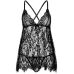 Пеньюар Leg Avenue Floral lace babydoll & string Black S