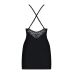 Сатиновий комплект для сну з мереживом Obsessive 828-CHE-1 chemise & thong S/M, чорний, сорочка, стрінги Сатиновий комплект для сну з мереживом Obsessive 828-CHE-1 chemise & thong S/M, чорний, сорочка, стрінги