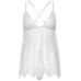 Пеньюар Leg Avenue Floral lace babydoll & string White M