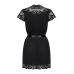 Сатиновий відкритий пеньюар на поясі Obsessive 810-PEI–1 peignoir black XXL, чорний