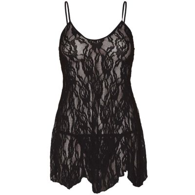 Пеньюар Leg Avenue Rose Lace Flair Chemise Black Plus Size