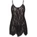 Пеньюар Leg Avenue Rose Lace Flair Chemise Black Plus Size