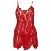 Пеньюар Leg Avenue Rose Lace Flair Chemise Red Plus Size