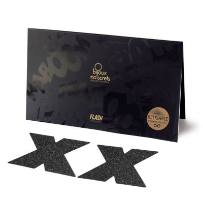 Пестиси/стикіні Bijoux Indiscrets Flash Cross Black, наліпки на соски