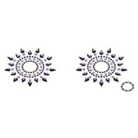 Пестиси з кристалів Petits Joujoux Gloria set of 2 — Black/Purple, прикраса на груди Пестиси з кристалів Petits Joujoux Gloria set of 2 — Black/Purple, прикраса на груди