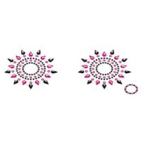 Пестиси з кристалів Petits Joujoux Gloria set of 2 — Black/Pink, прикраса на груди Пестиси з кристалів Petits Joujoux Gloria set of 2 — Black/Pink, прикраса на груди
