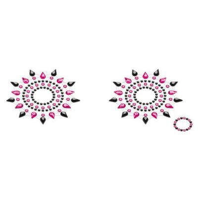Пестиси з кристалів Petits Joujoux Gloria set of 2 — Black/Pink, прикраса на груди