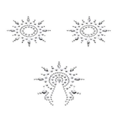 Пестиси з кристалів Petits Joujoux Gloria set of 3 — Silver, прикраса на груди та вульву