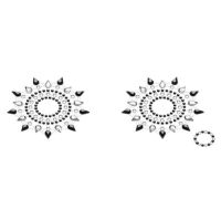 Пестиси з кристалів Petits Joujoux Gloria set of 2 — Black/Silver, прикраса на груди