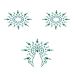 Пестиси з кристалів Petits Joujoux Gloria set of 3 — Green/Blue, прикраса на груди та вульву