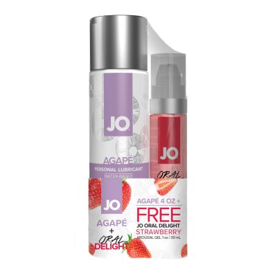 Комплект System JO GWP — Agape (120 мл) & Oral Delight — Strawberry (30 мл)