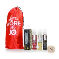 Набір для двох «Малиновий рай»: 3 смакові змазки System JO, віброкуля, кубик із позами для сексу