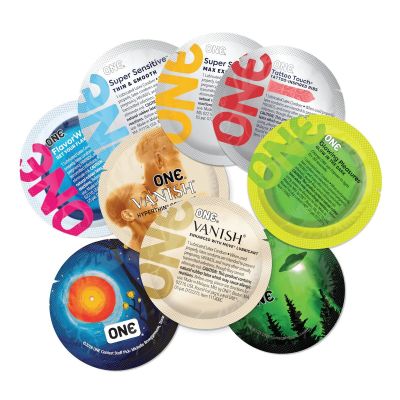 Презервативи ONE Mixed Pleasures, 24 шт., подарункове паковання-тюб Презервативи ONE Mixed Pleasures, 24 шт., подарункове паковання-тюб