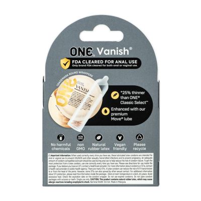 Презервативи ONE Vanish Hyperthin, 3 шт., картонна коробка