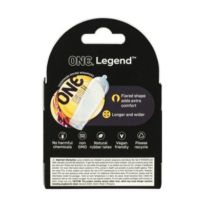 Презервативи ONE Legend Extra Large, 3 шт., картонна коробка Презервативи ONE Legend Extra Large, 3 шт., картонна коробка
