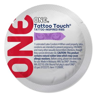 Набір презервативів ONE Tattoo Touch, 100 шт., мегапак-тюб