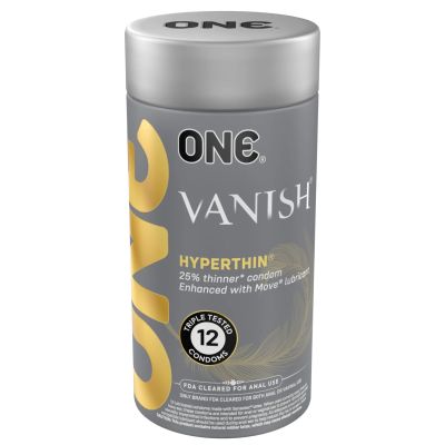 Презервативи ONE Vanish Hyperthin, 12 шт., подарункове паковання-тюб
