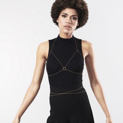 Ланцюжок-портупея Bijoux Indiscrets Magnifique Bra Chain — Gold, прикраса на тіло Ланцюжок-портупея Bijoux Indiscrets Magnifique Bra Chain — Gold, прикраса на тіло